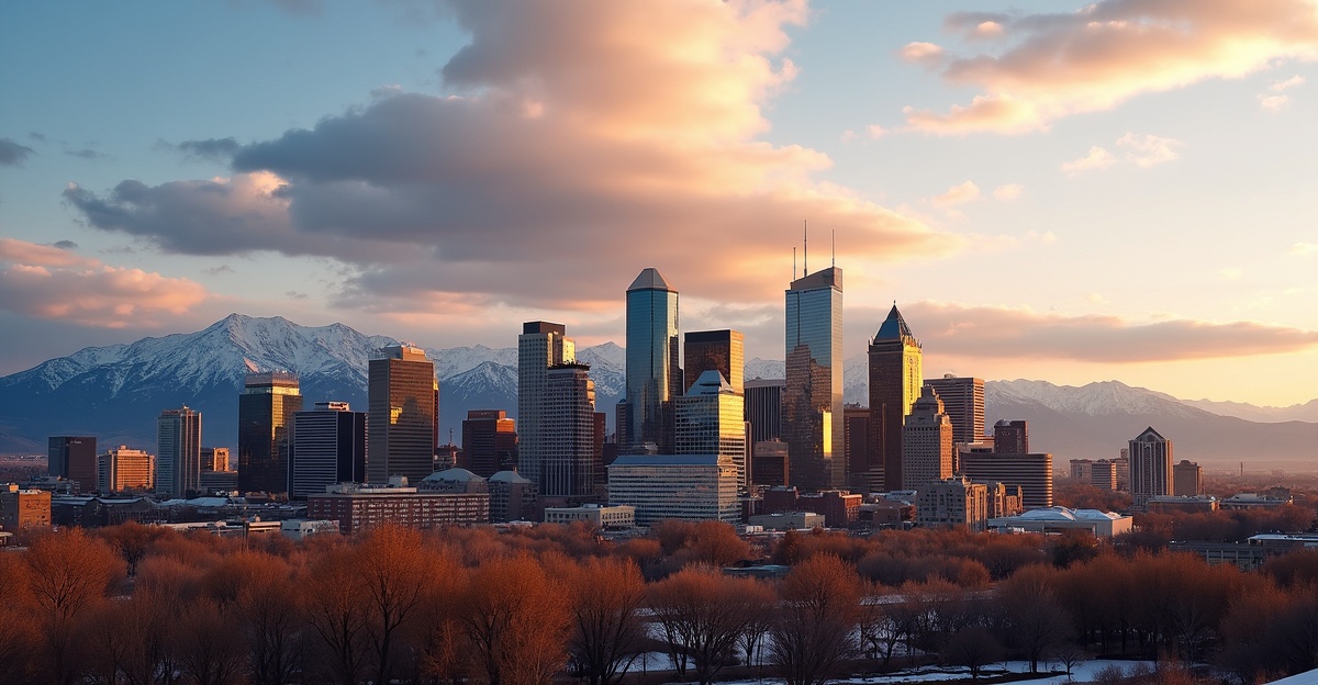 Denver, Colorado skyline at dusk